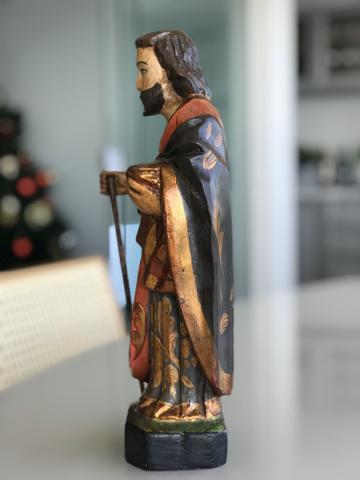 Imagem antiga de São Judas Tadeu em madeira - Foto 3