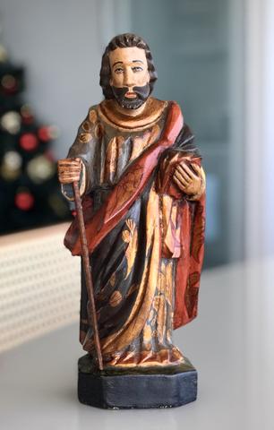 Imagem antiga de São Judas Tadeu em madeira