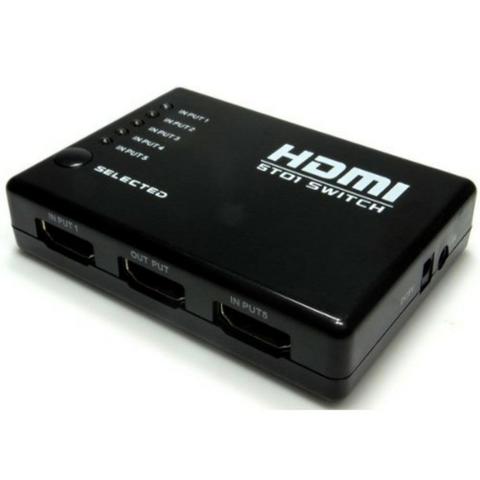 Adaptador Hub Switch Hdmi 5x1 Com Controle Remoto 5 Portas Hdmi Splitter Full Hd - Foto 2