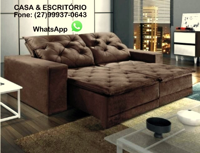 Sofá Reclinável e Retrátil com 2,90 Metros - Modelo Martins