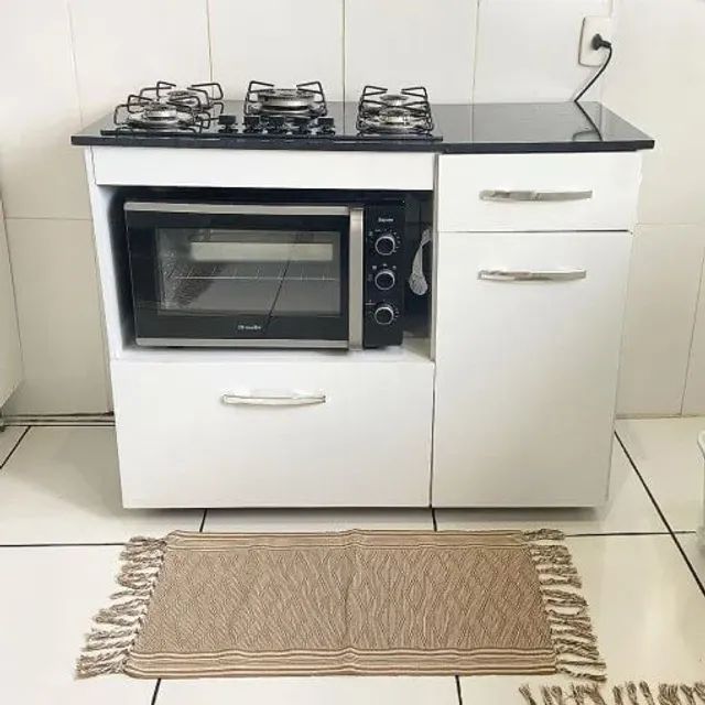 Balcão Violeta Cooktop 5 Bocas Kaiki Móveis Cores - Foto 3