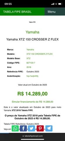 Tabela FIPE Yamaha XTZ 150 Crosser: Preços Atualizados