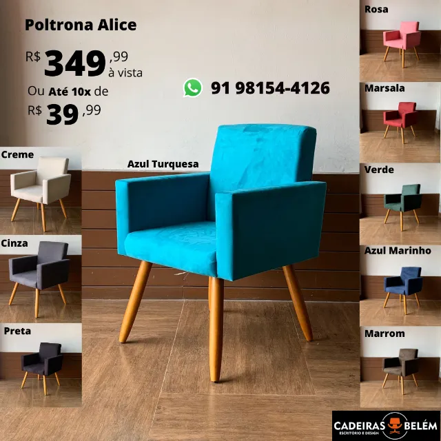 Jogo 2 Poltronas Cadeira Estofadas Sala Aurora Azul Turquesa