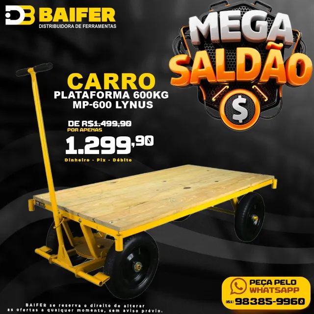 Carro Plataforma 600kg Mp-600 Lynus