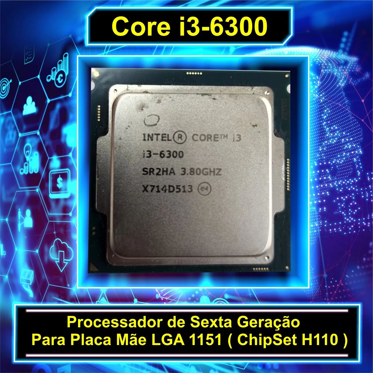 Processador Core i3 6300  3.80Ghz LGA 1151 ( H110 )