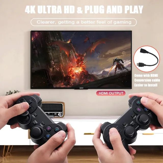 Games Stick 4K Jogos 3D + 2 Controles Sem Fio Wireless - Foto 3