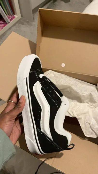Tênis Vans Knu Skool Black White Ori - Foto 3