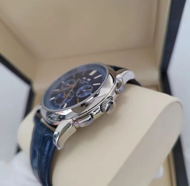Relogio Patek Philippe Geneve Azul Automático e - Foto 2