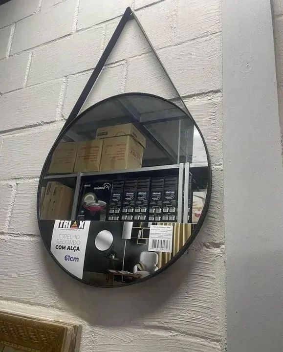 Espelho Redondo com Alça 61cm