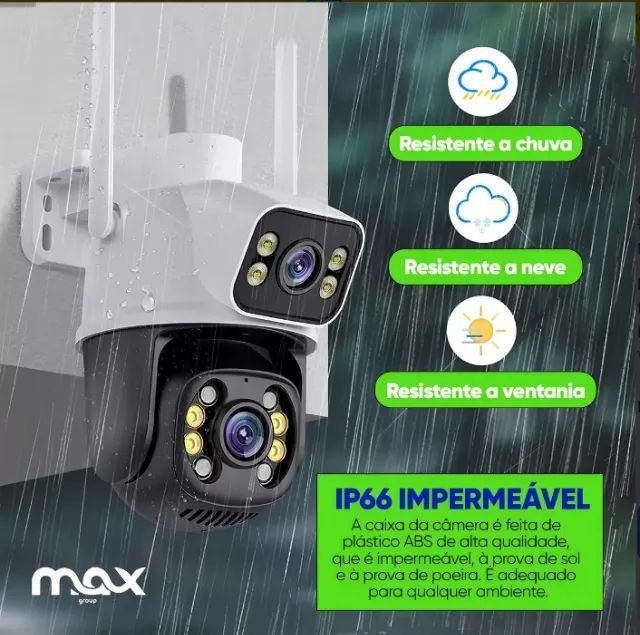 Câmera Lentes Dupla Prova D'água Ip App ICSEE Celular Wi-fi Cor Preto - Foto 2