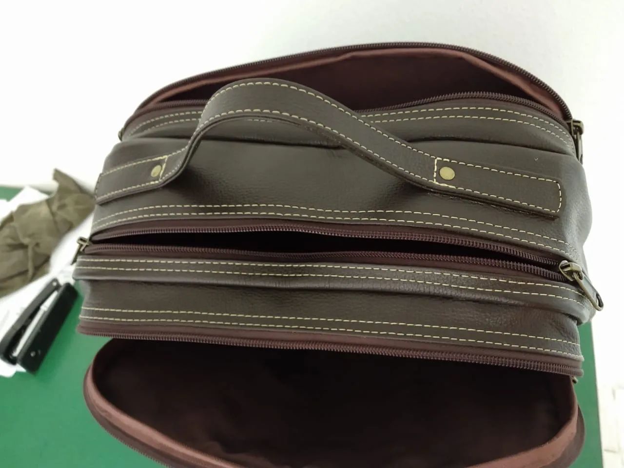 Mochila de couro marrom - Foto 3