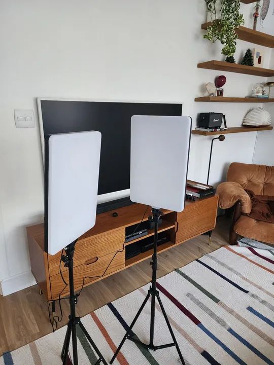 2 paineis LED 44cm Iluminação para Fotos Vídeos