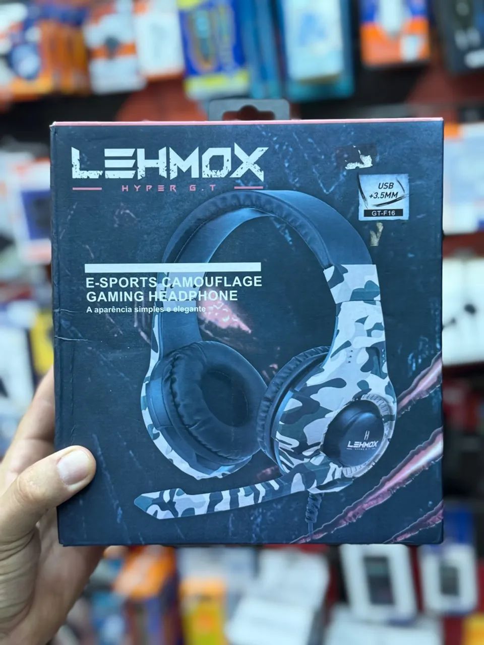 Headset Gamer Lehmox Hyper G.T Camuflado - USB + 3.5mm