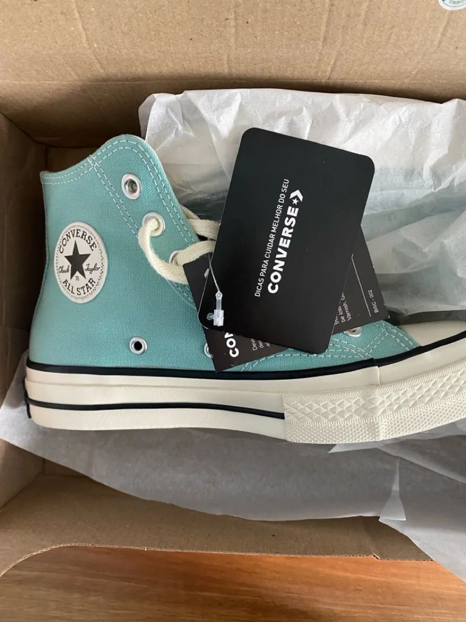 Converse All Star Cano Alto Verde Água nunca usado Calçados