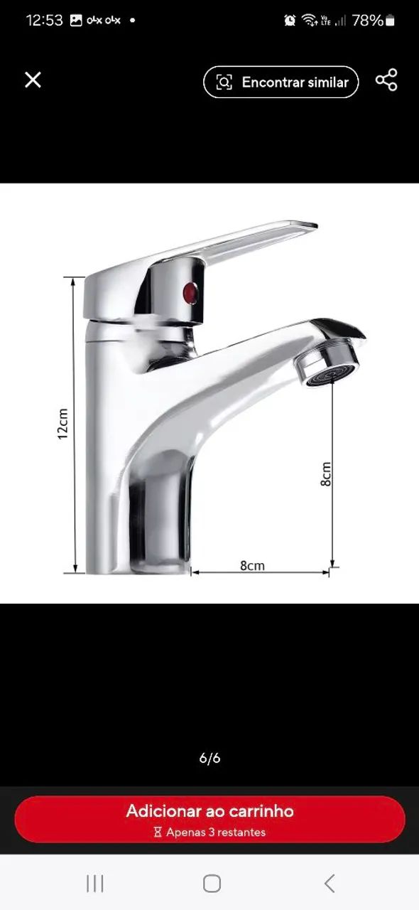 Torneira de Banheiro Cromada com Design Moderno - Foto 2