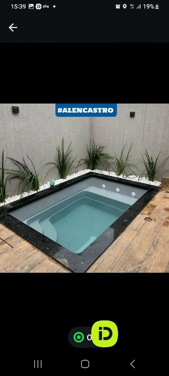 Piscina de fibra 3x2 +casa de máquinas 
