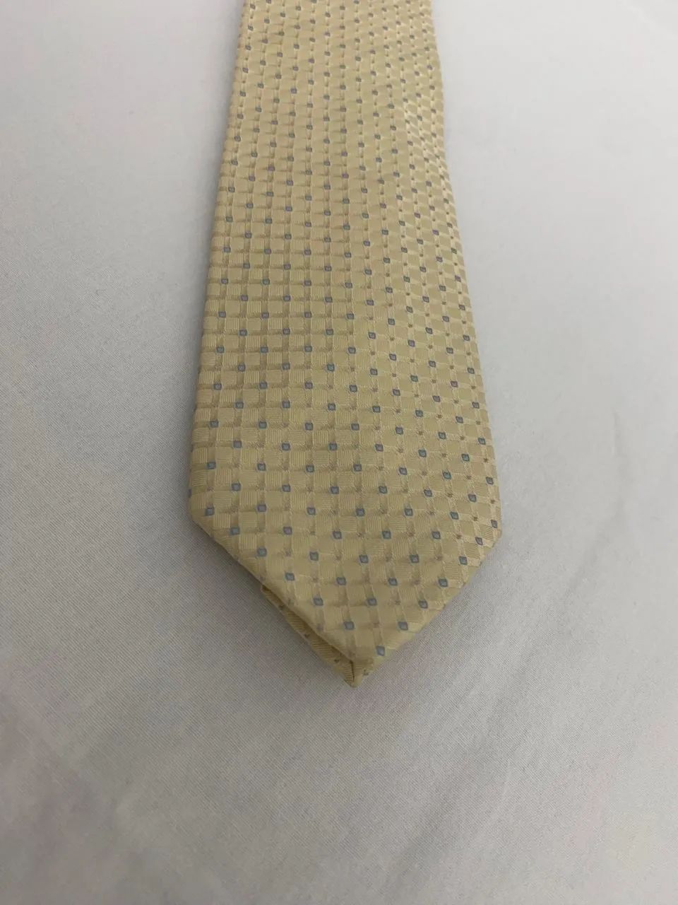 Gravata Prada Milano Bege Claro Xadrez Ótimo Estado - Foto 2