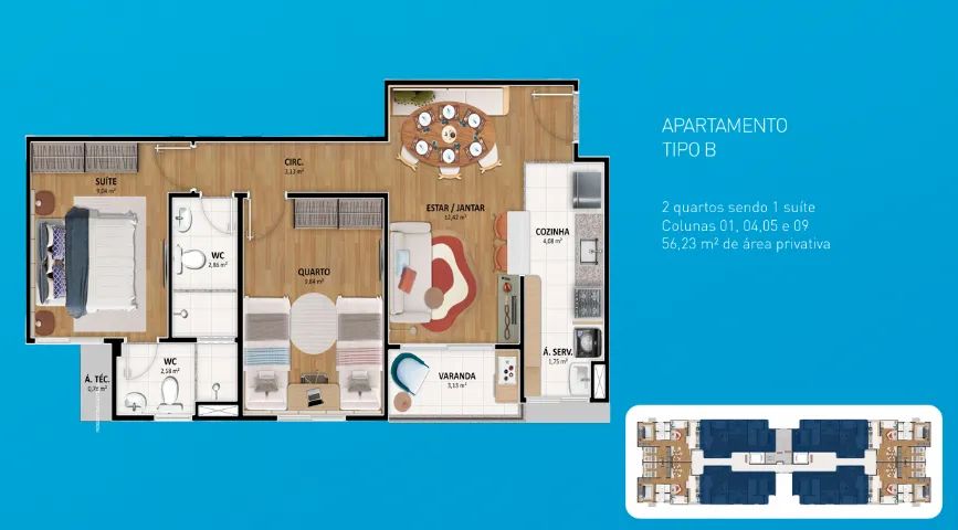 Apartamentos 2 Quartos com Suíte na Região da Aruana - Maris - Foto 2