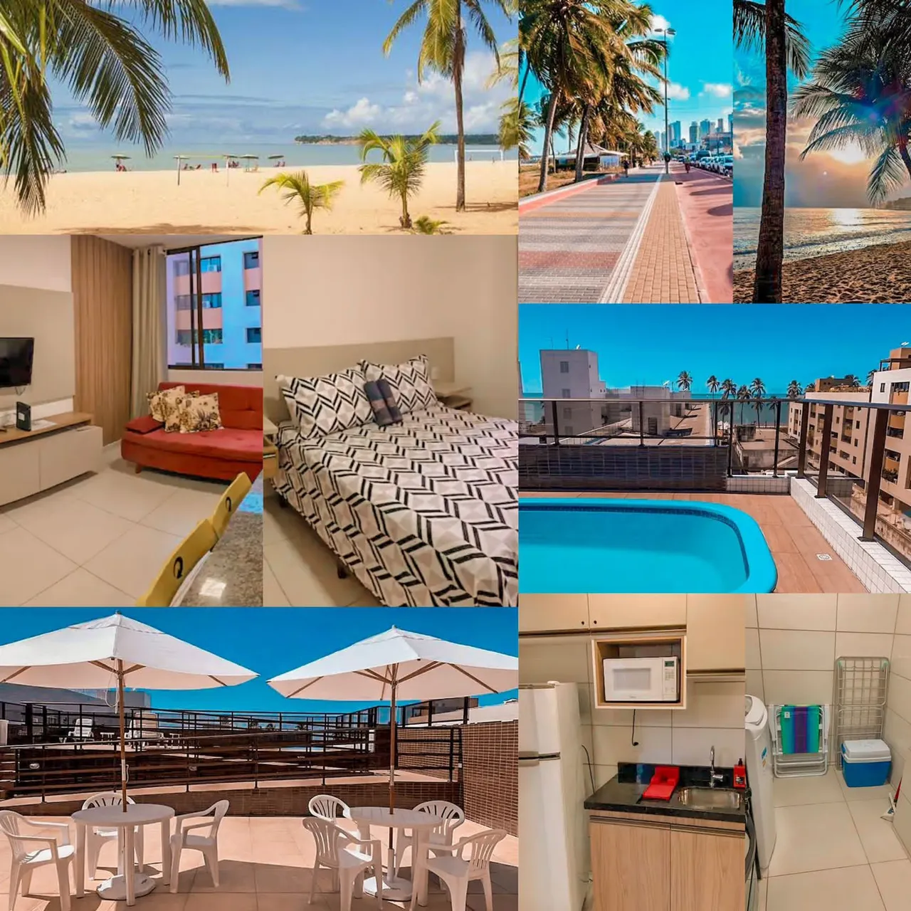 Flat a 100m da praia em Cabo Branco - JP