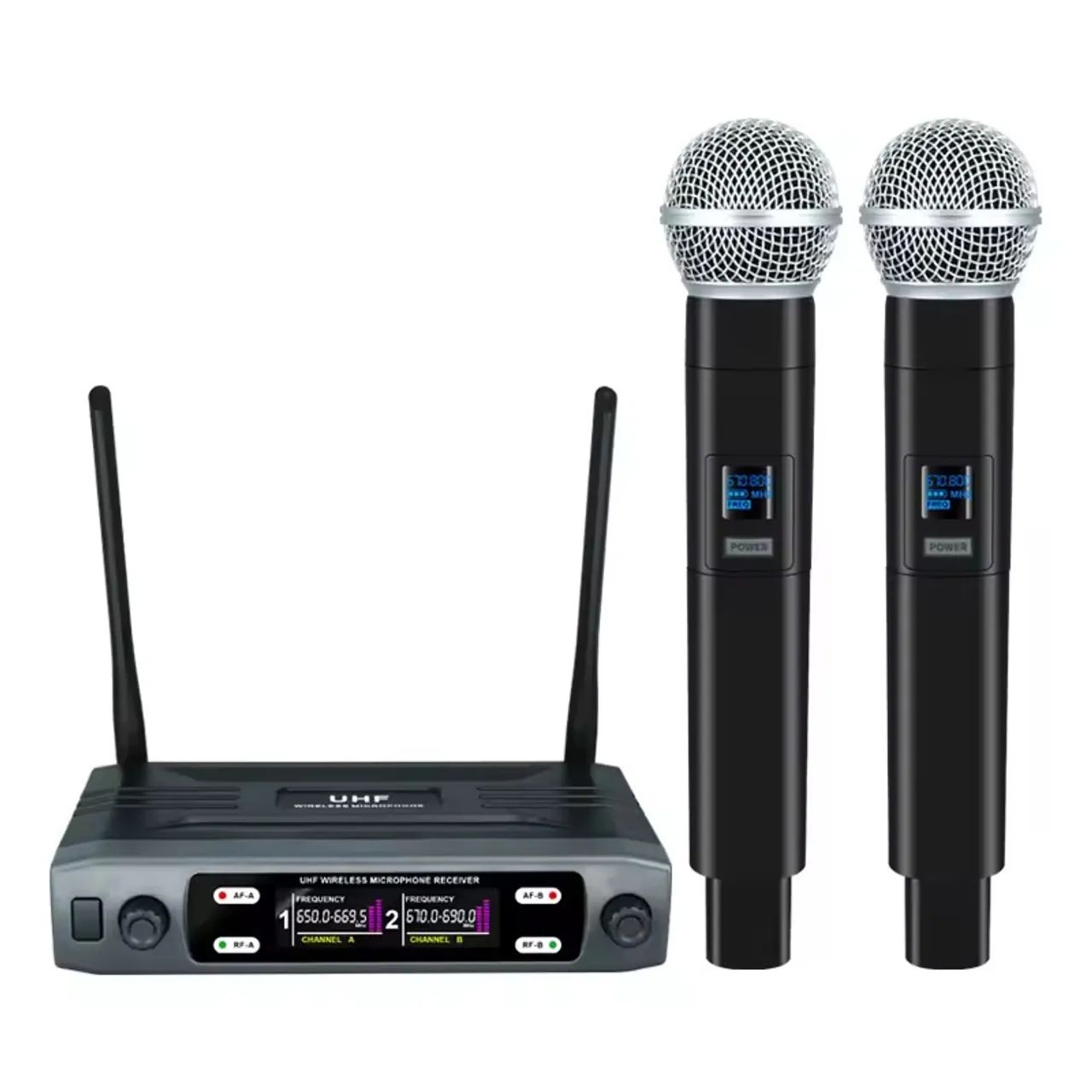 Microfone sem fio UHF profissional