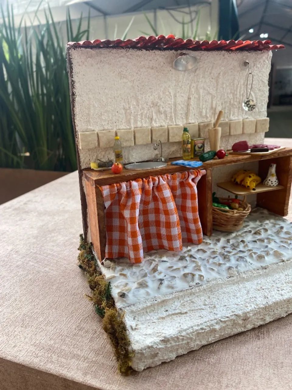 Miniatura Decorativa de Cozinha Rústica Artesanal - Peça Feita à Mão - Foto 2