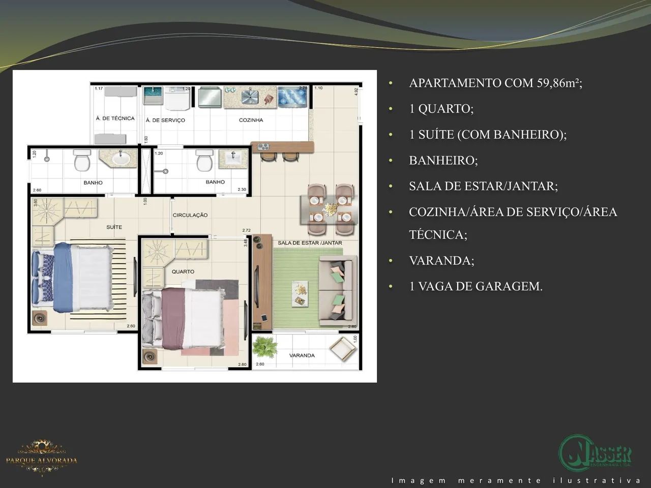 Apartamento para venda possui 59 metros quadrados com 2 quartos em Alvorada - Manaus - AM - Foto 3