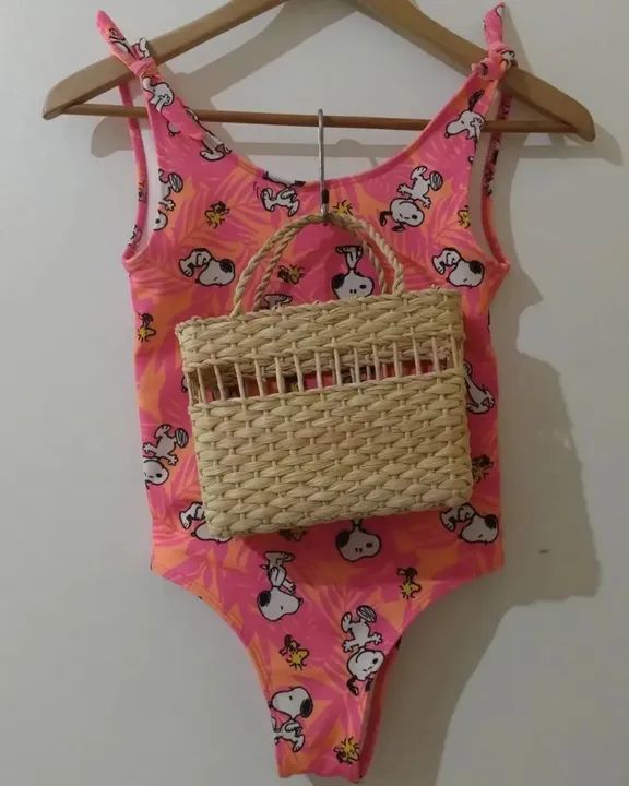 Maiô infantil 8 anos e Mini bolsa de palha  - Foto 3