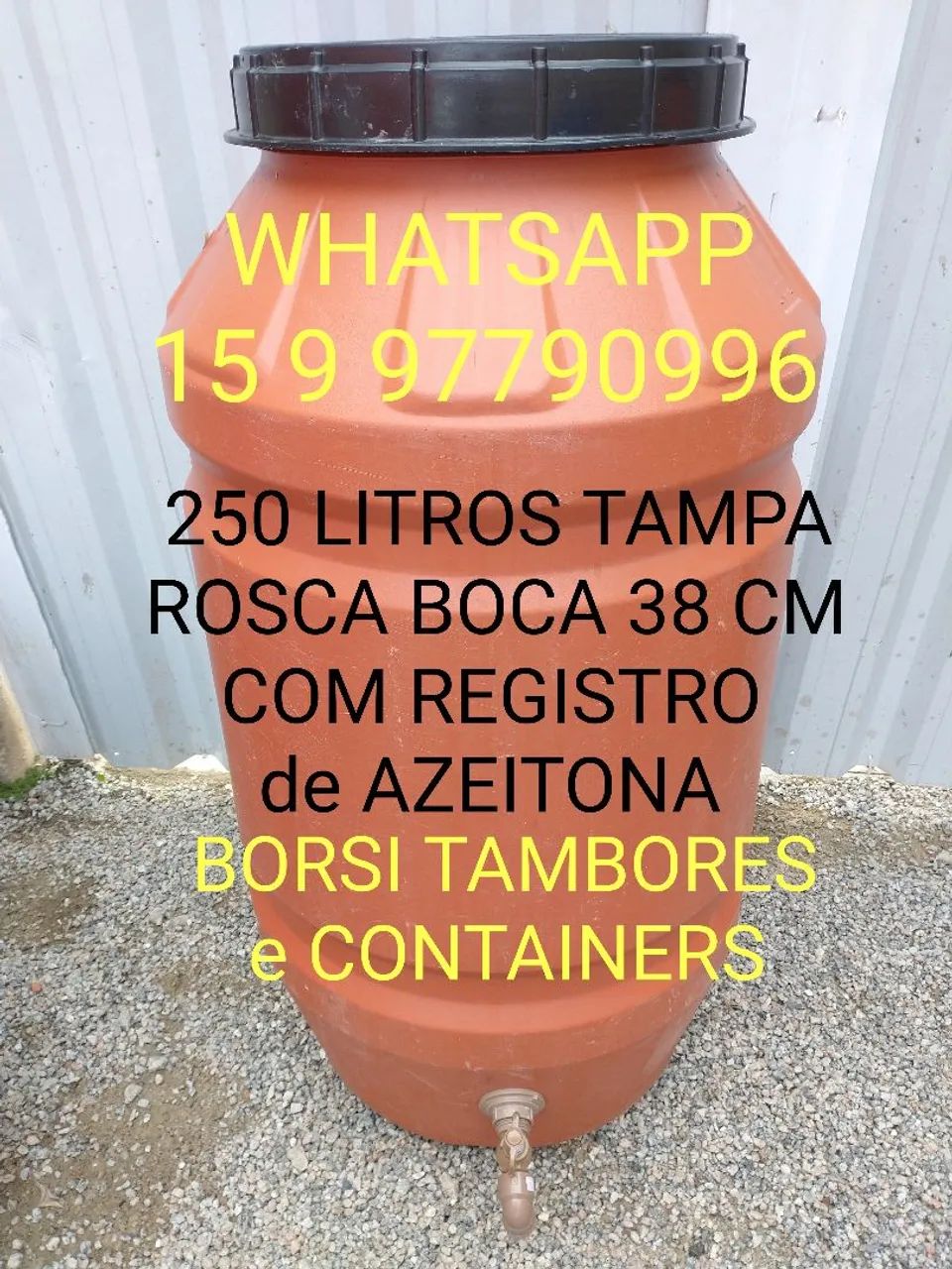 Bombona 200 Litros Tampa Fixa Container IBC Tambor Plastico  - Foto 4