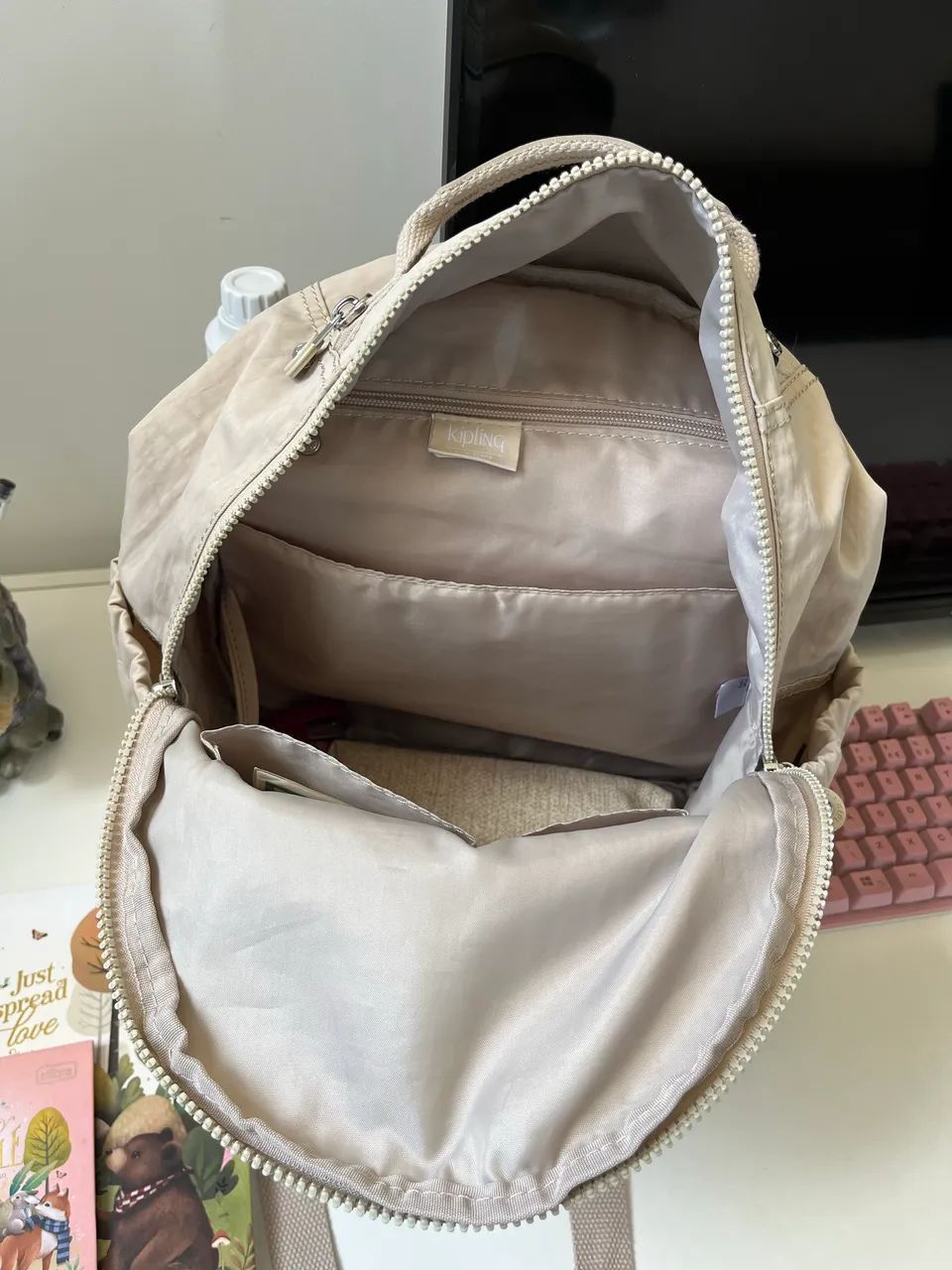 Mochila Kipling grande bege  - Foto 3