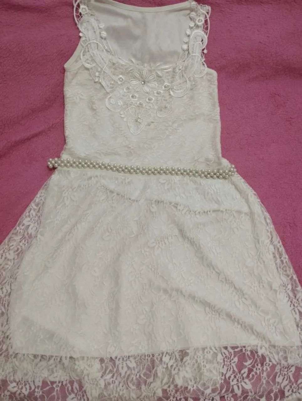 Vestido branco de renda  - Foto 3