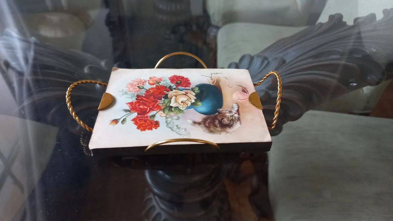 Miniatura bandeja bule e xícara antigos - Foto 5