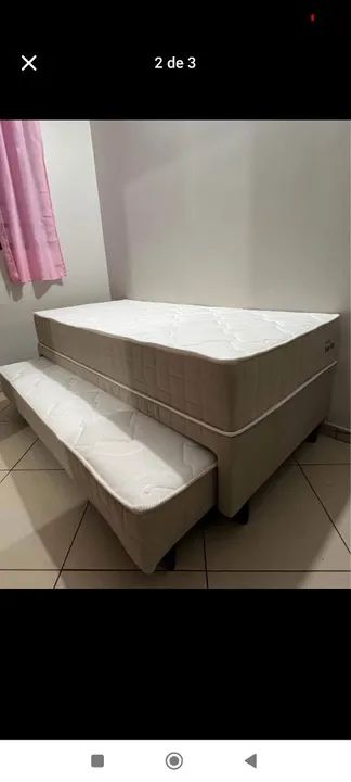 Cama box solteiro com auxiliar molas ensacadas em cima e embaixo  - Foto 3