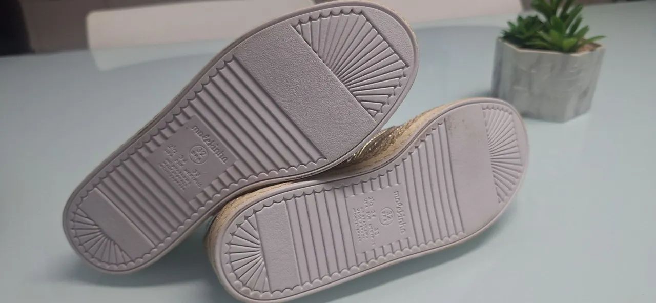 Sapatilha infantil glitter dourada - Foto 2