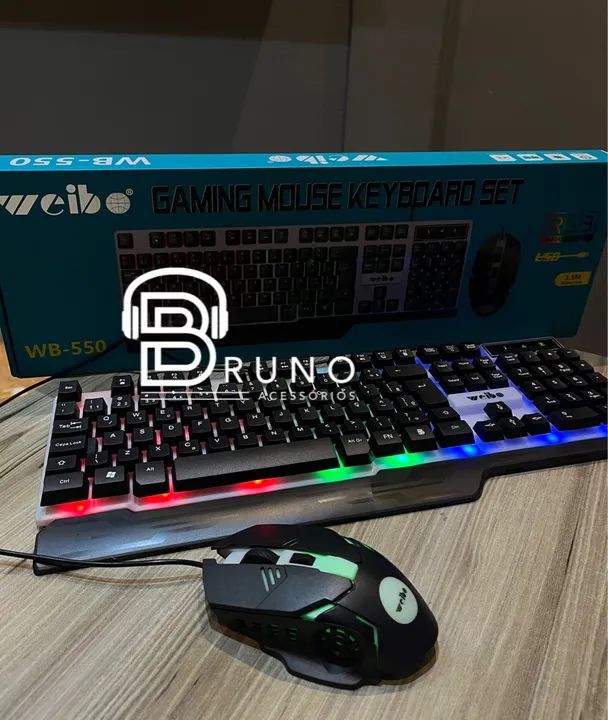 Kit Teclado e Mouse Gamer Weibo WB-550 Periféricos e Acessórios