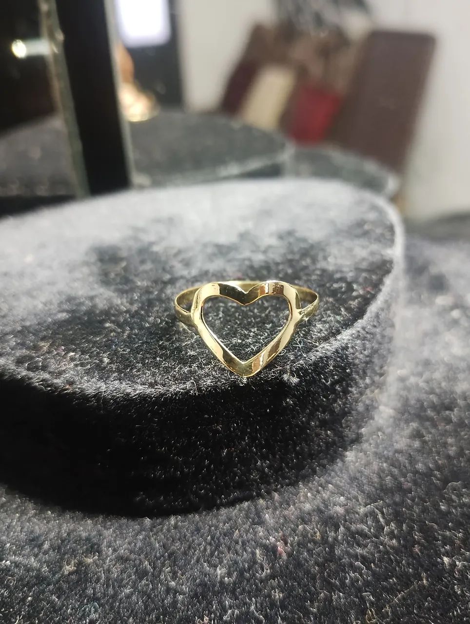 Anel de coração dourado - Foto 3