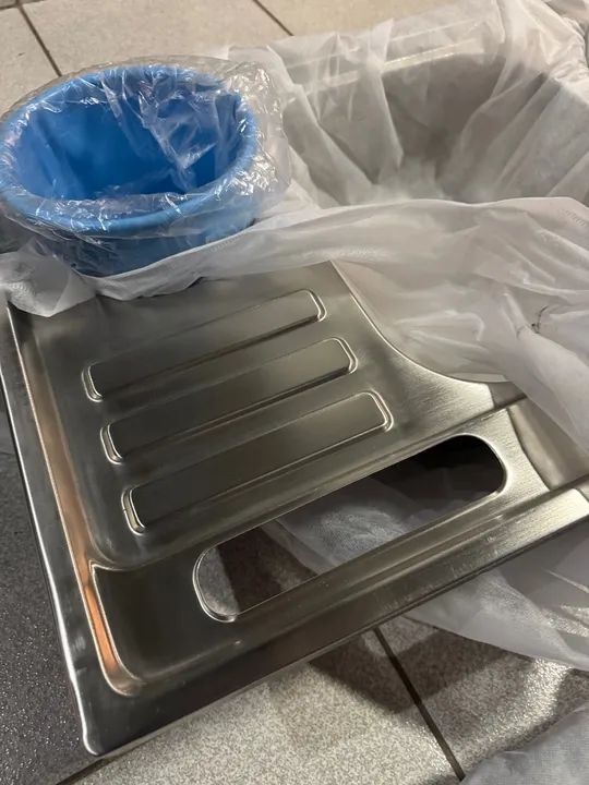 Cuba Dupla Gourmet para Cozinha com Acessórios e Lixeira Aço Inox 201 92x45cm - Foto 4