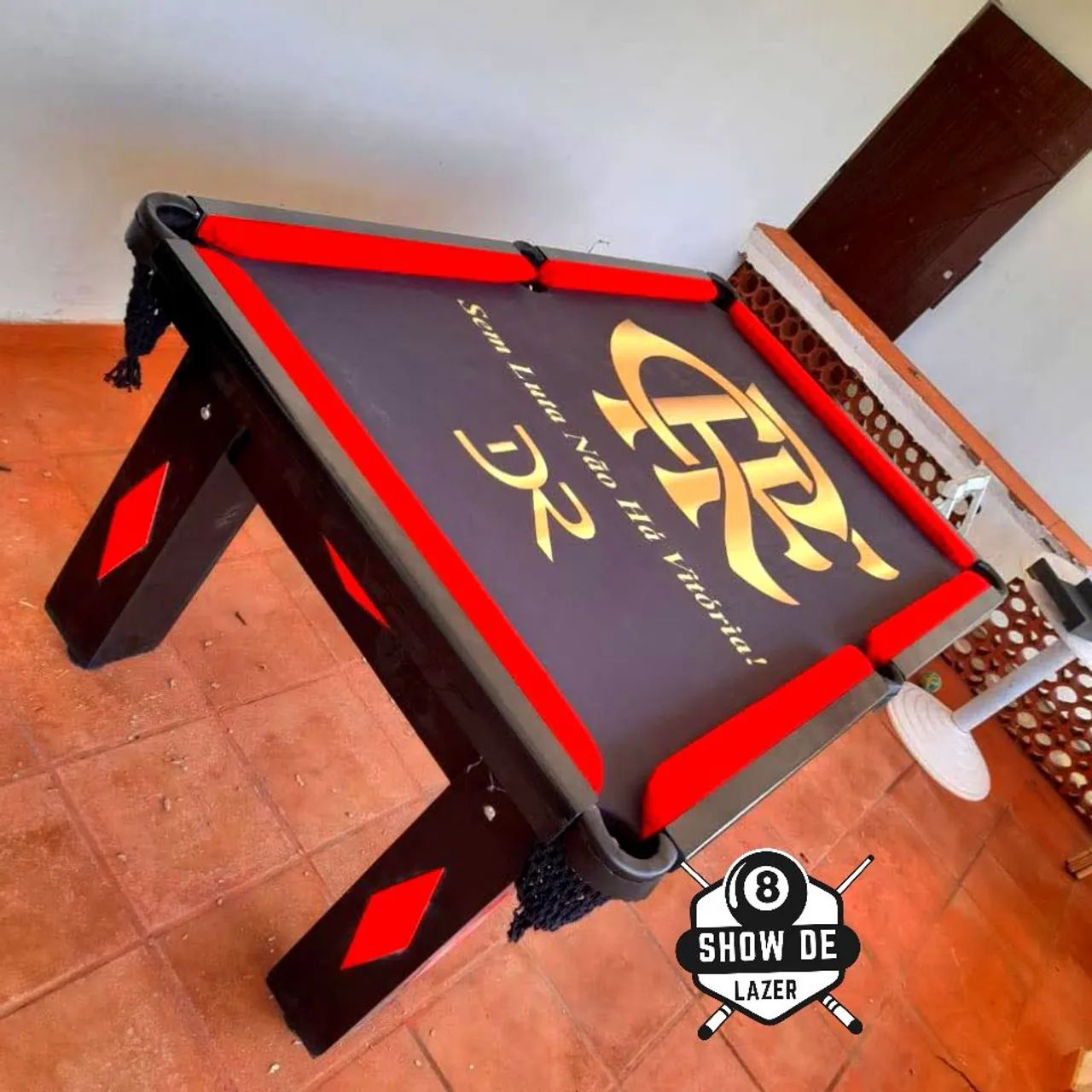 Sinuca Tipo Bilhar Personalizada Fla CRF Dourado Coloque Teu Nome - Foto 2