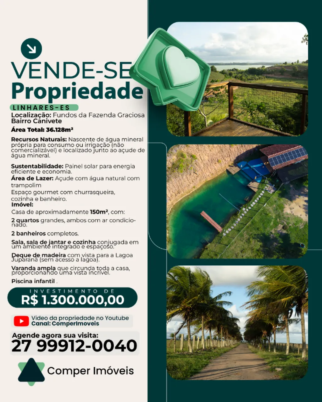 Chácara Completa com Vista para a Lagoa Juparanã - Linhares/ES