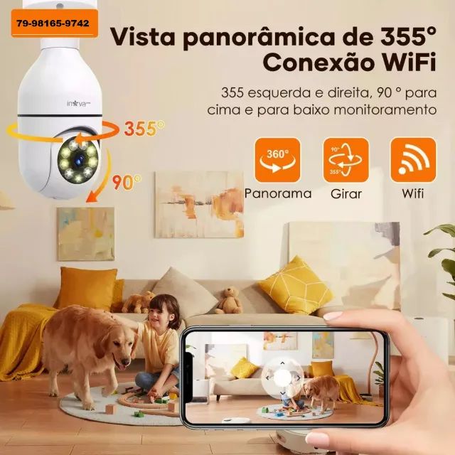 Câmera De Monitoramento Smart Wifi Full Hd Detecção Humana Cor Branco - Foto 3