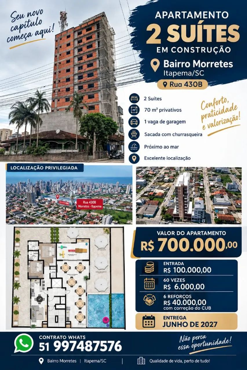 Apartamento em construção com 2 suítes  - Foto 4