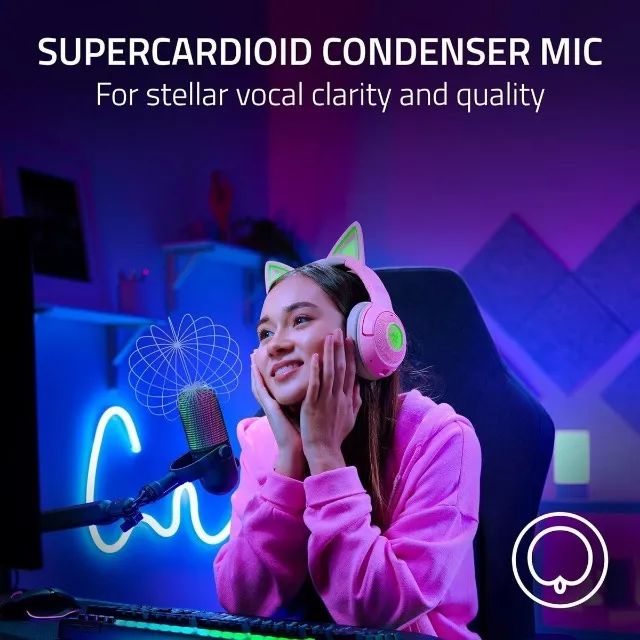 Microfone Razer Seiren V3 Chroma USB-C na cor preta Lacrado - Foto 2