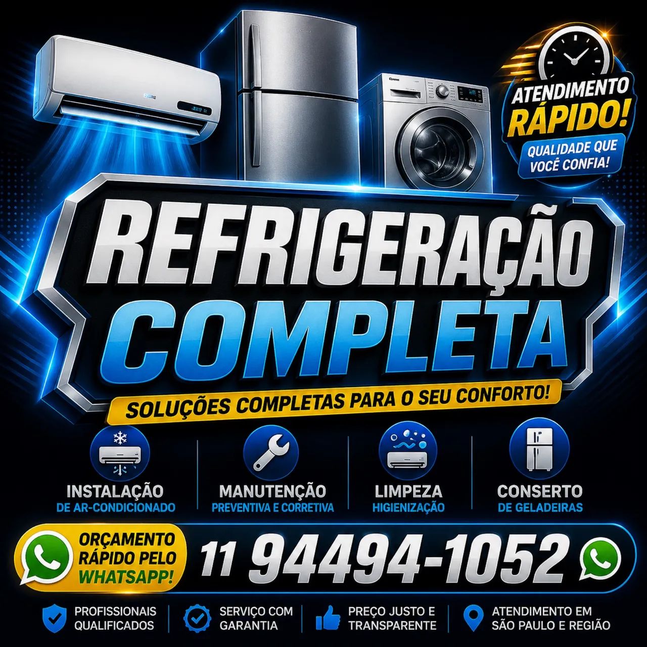 Conserto de Geladeira e Ar Condicionado SP - Garantia