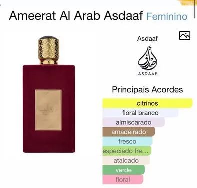 Perfume árabe feminino Ameerat al Arab Asdaaf  - Foto 2