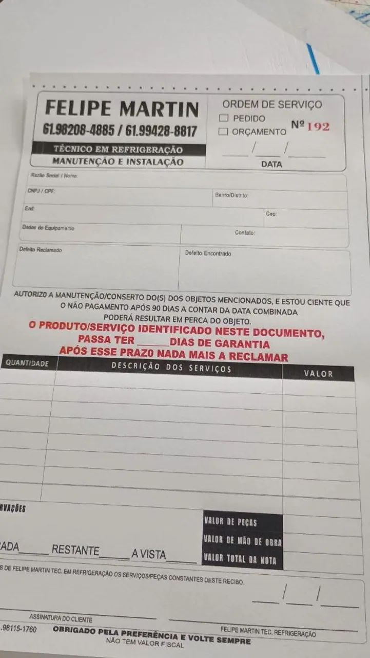 ORDEM DE SERVIÇO BLOCO DE PEDIDO  - Foto 2