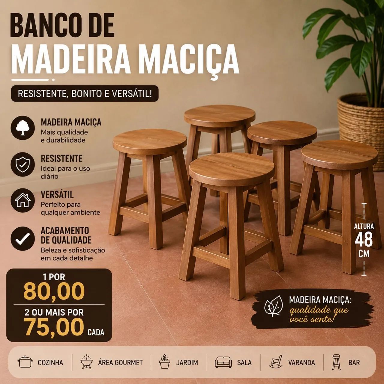 Bancos de madeira  - Foto 2