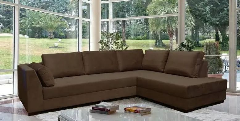 Sofá de Canto 5 Lugares<br><br>VELUDO -