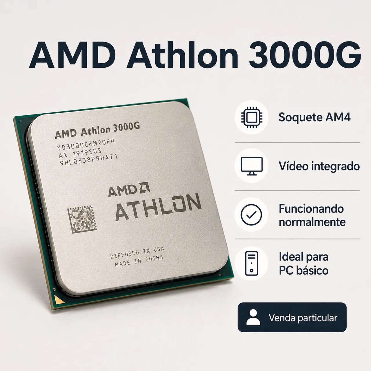     AMD Athlon 3000G com vídeo integrado AM4