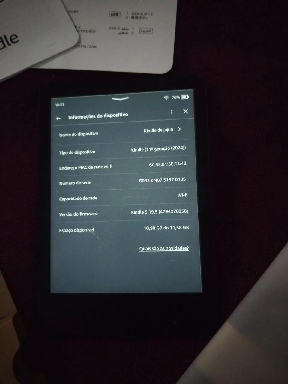 ? Kindle 11ª Geração (2024) 16GB ? NOVÍSSIMO, COM CAIXA E ACESSÓRIOS! - Foto 5
