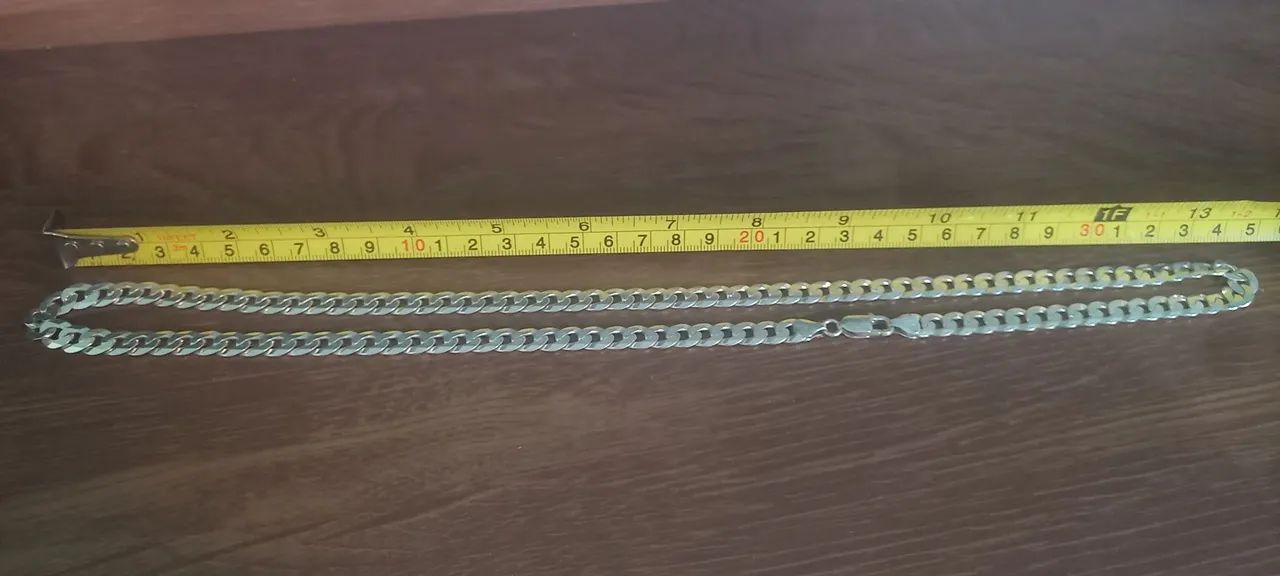 CORRENTE DE PRATA 925 - TIPO ESCAMA 70CM - Foto 2