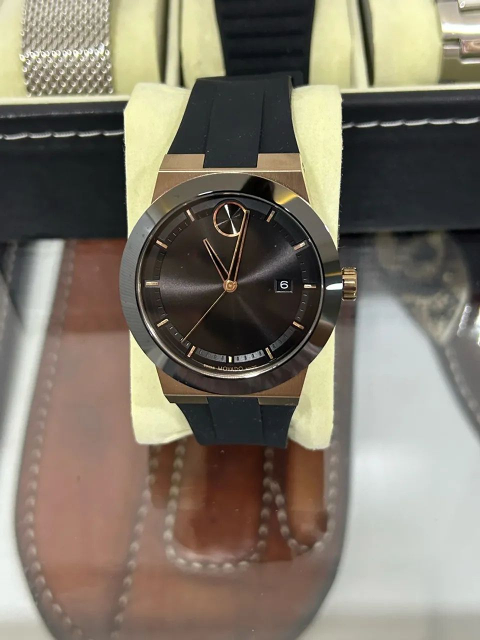 Relógio Movado Masculino Borracha Preta- VIVARA - Foto 4
